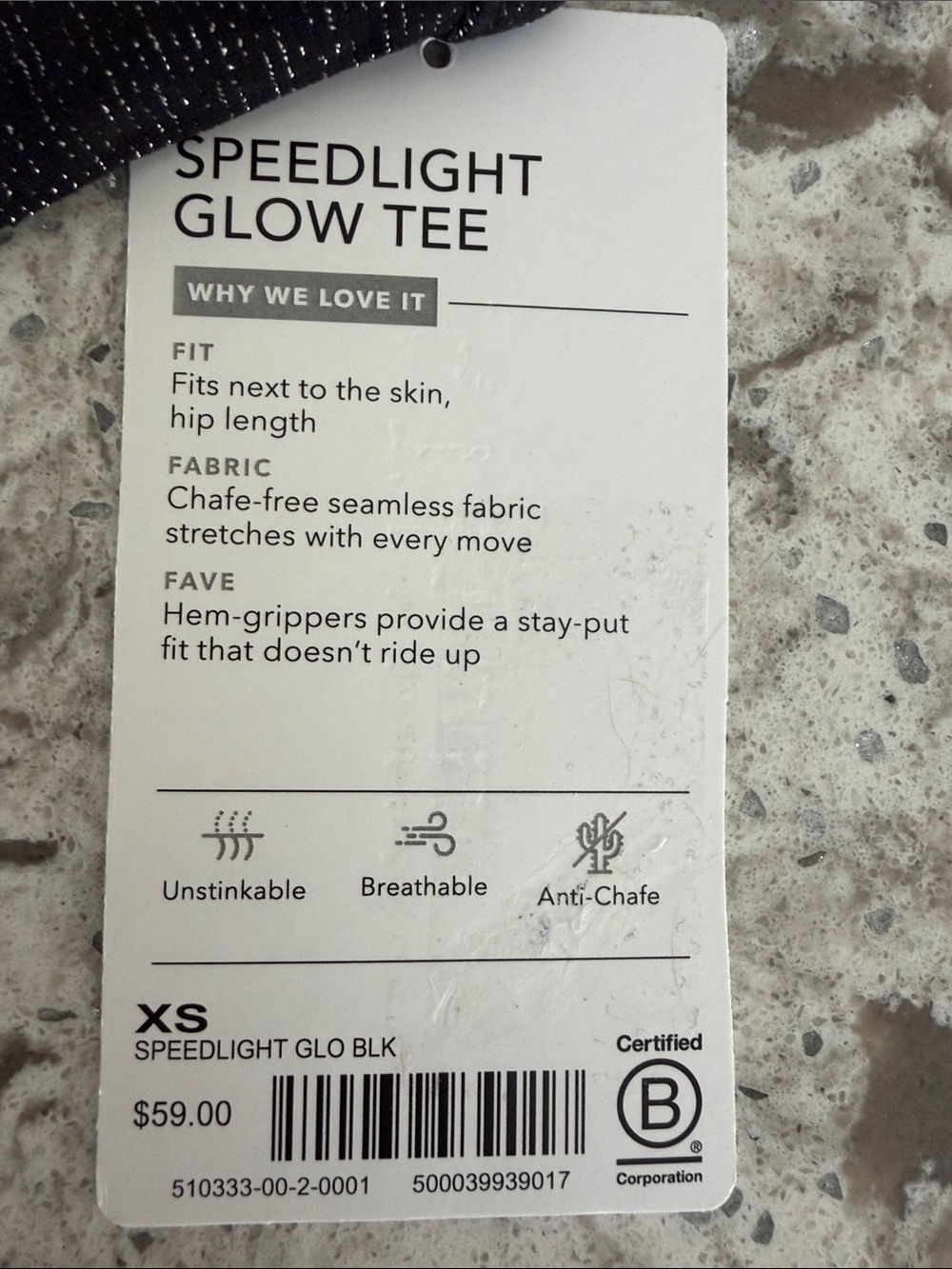 NWT Athleta Speedlight Glow Tee Black Sparkle Racerback Tank Top - Picture 5 of 6